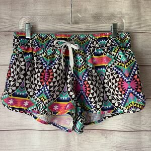 OP Multi-Colored Geometric Shorts Drawstring Elastic Waist Beach Size L (11-13)
